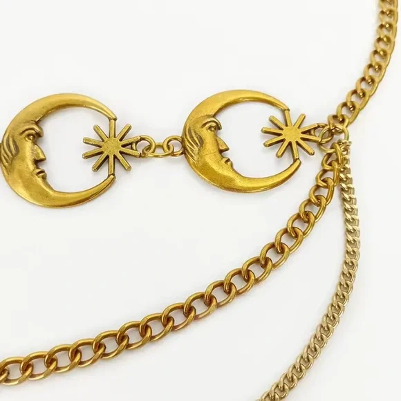 Vintage Gold Celestial Chain Belt - Picture 4 of 10